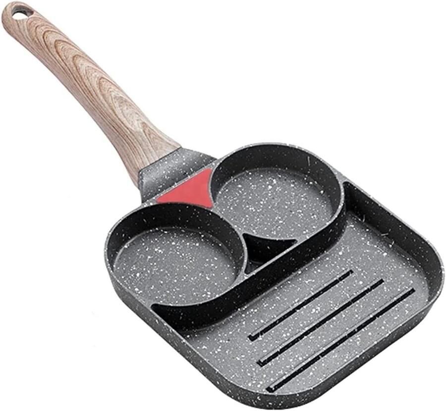 Koekenpan Wok Ontbijtpan Soeppan Koken Bakken Antiaanbaklaag 300 Gram Zwart