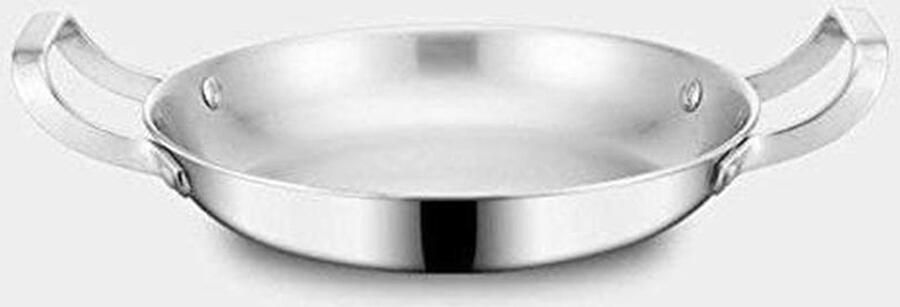 Koekenpan Wok Pan Koken en Bakken Drielagen Staalstructuur 24cm Zwart