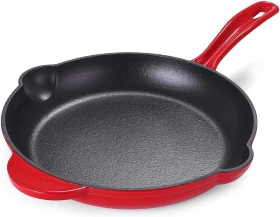 Koekenpan Wok pan Lekker Koken Gietijzer Enamel 25 cm Zwart