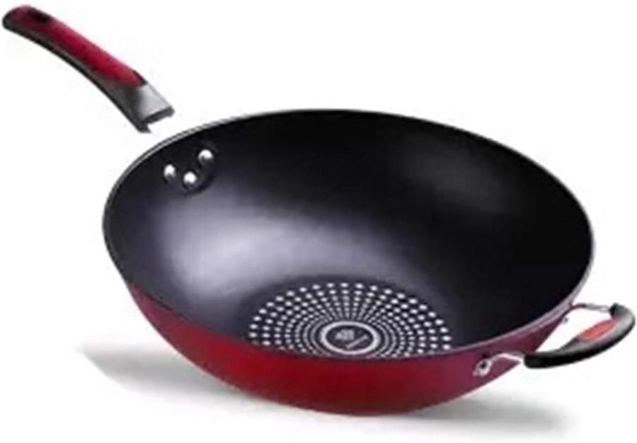 Koekenpan Wok Pan Veelzijdig Koken Hittebestendig Handvat 32 cm Zwart