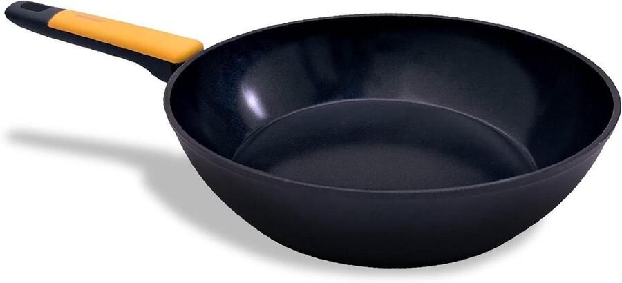 Koekenpan Wokpan Aziatisch Koken Keramische Coating 28 cm Zwart
