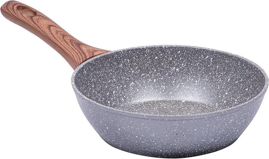 Koekenpan Wokpan fornuis Lekker koken Vierlaagse anti-aanbaklaag 20 cm Zwart