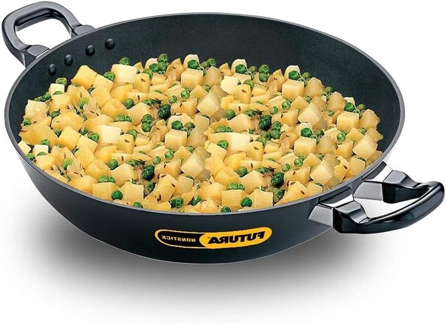 Koekenpan Wokpan Gezond Bakken Duurzame Anti-aanbaklaag 30 cm Zwart