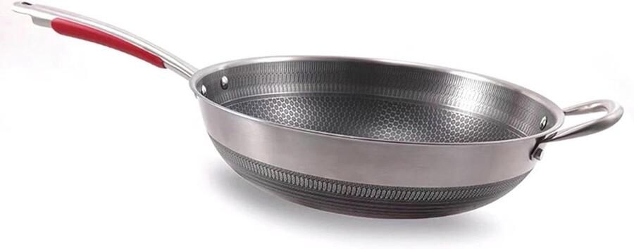 Koekenpan Wokpan Koekenpan Koken op Inductie Antiaanbaklaag 32 cm Zilver