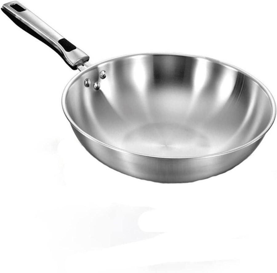 Koekenpan Wokpan Koken Rookvrij koken 32 cm Zilver
