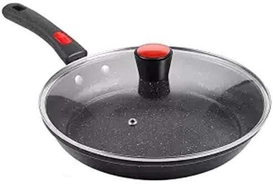 Koekenpan Wokpan Kookpot Koken en Bakken Anti-aanbak Anti-kras 20 cm 3-4L Zwart