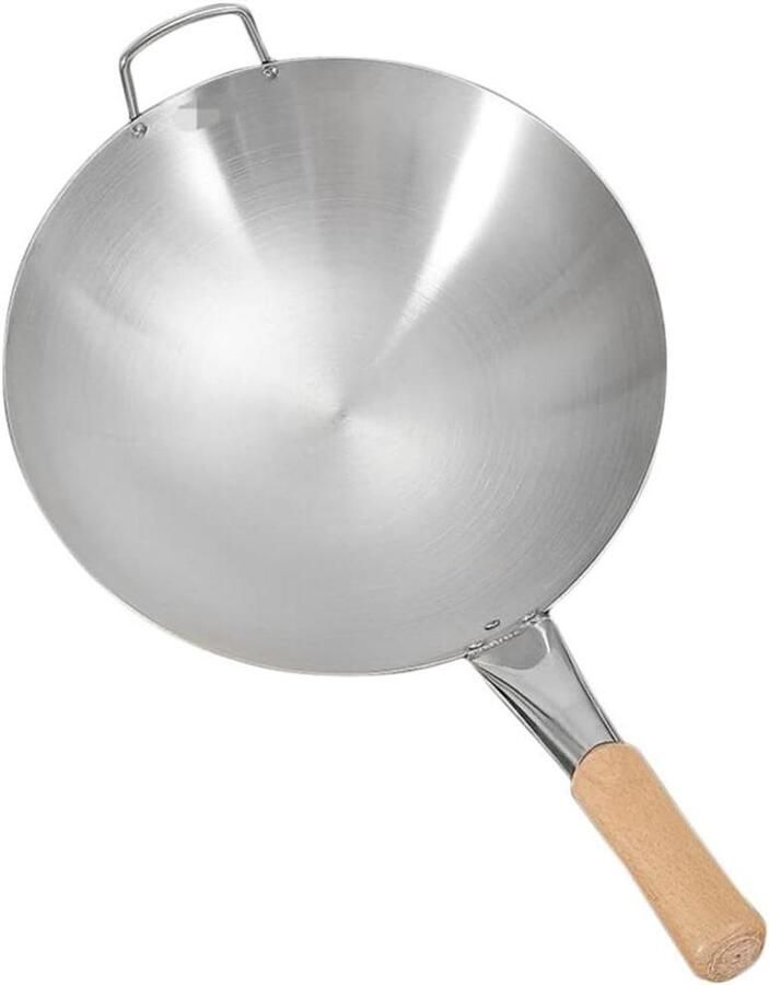 Koekenpan Wokpan Roerbakpan Kookpan Veelzijdig Koken Snelle Warmtegeleiding 30 cm Zilver