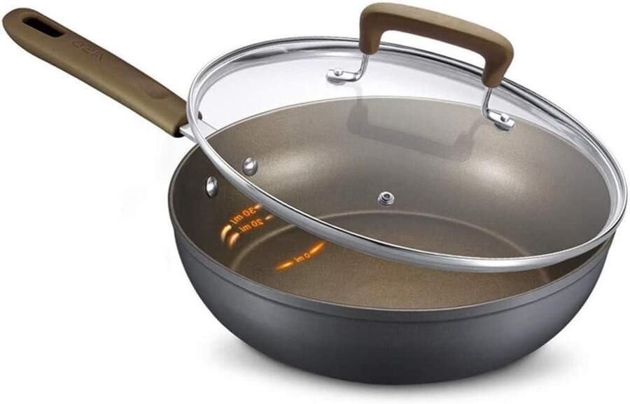 Koekenpan Steak pan Gezond koken Niet-klevende coating Grote capaciteit Zwart