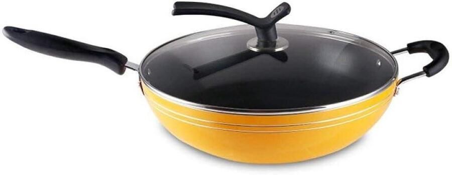 Koekenpan Wokpan Veelzijdig Koken Antiaanbaklaag 32 cm Oranje