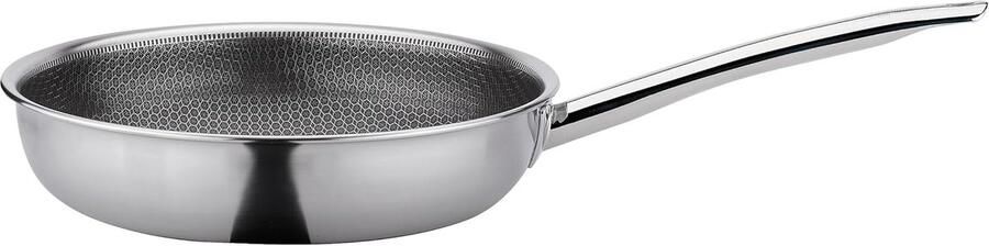 Koekenpan XL Koekenpan Branden en Bakken Krasbestendig PFAS-vrij Ø 24 cm Zilver