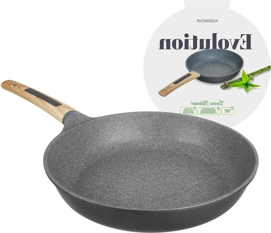 Koekenpan zonder aanbaklaag Gezond Koken Watergedragen Anti-aanbaklaag 32 cm Zwart
