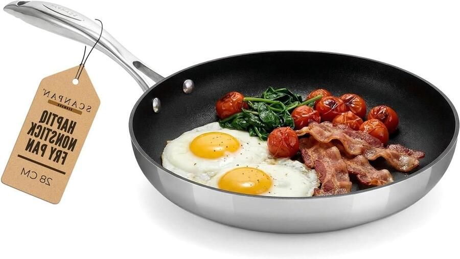 Koekenpan zonder deksel Koken en braden Stratanium+ antiaanbaklaag 28 cm Zilver