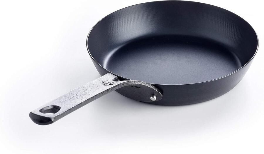 Koekenpan Zwart Staal Koekenpan Carbon Staal Koken en Bakken Natuurlijke Anti-aanbaklaag 20 cm Zwart