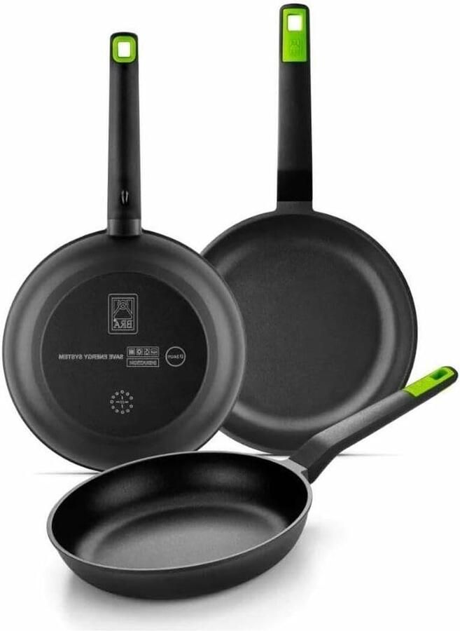Koekenpannen Set Gourmet Pannen Dagelijks Koken Duurzaam en Licht 20-24-28 cm Zilver