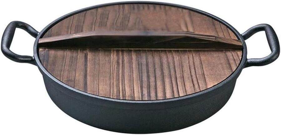 Koekenpannen Koekenpan Vaatwasmachinebestendig Fry Ervaren Gietijzeren Koekenpan Met 2 Recirculerende Handvatten 30CM Ergonomische Koekenpan Met