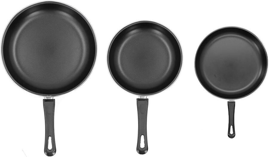 Koekenpannenset Mini Pannen Pancakes Bakken Antiaanbaklaag 3 Stuks Zwart