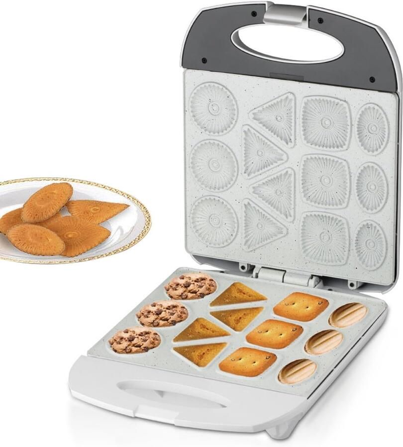 Koekjesmaker Bakvorm Zelf Koekjes Maken 13 Gaten Dubbelzijdig 1400 Watt Zwart