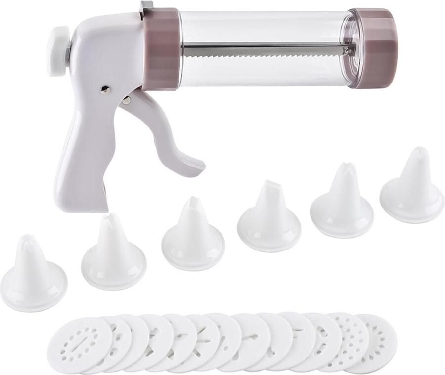Koekjesmaker Koekjespers Bakken Veelzijdige Designs 13 Discs 6 Pijpen Wit