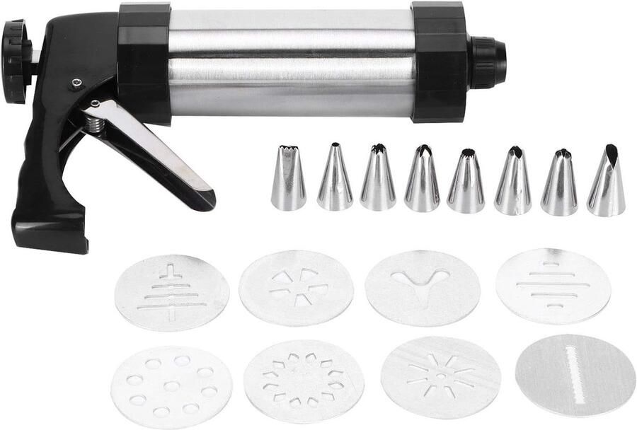 Koekjesmaker Koekjespers Decoratieset Zelf Koekjes Bakken Roestvrij Staal Materiaal 230 x 140 mm Zilver