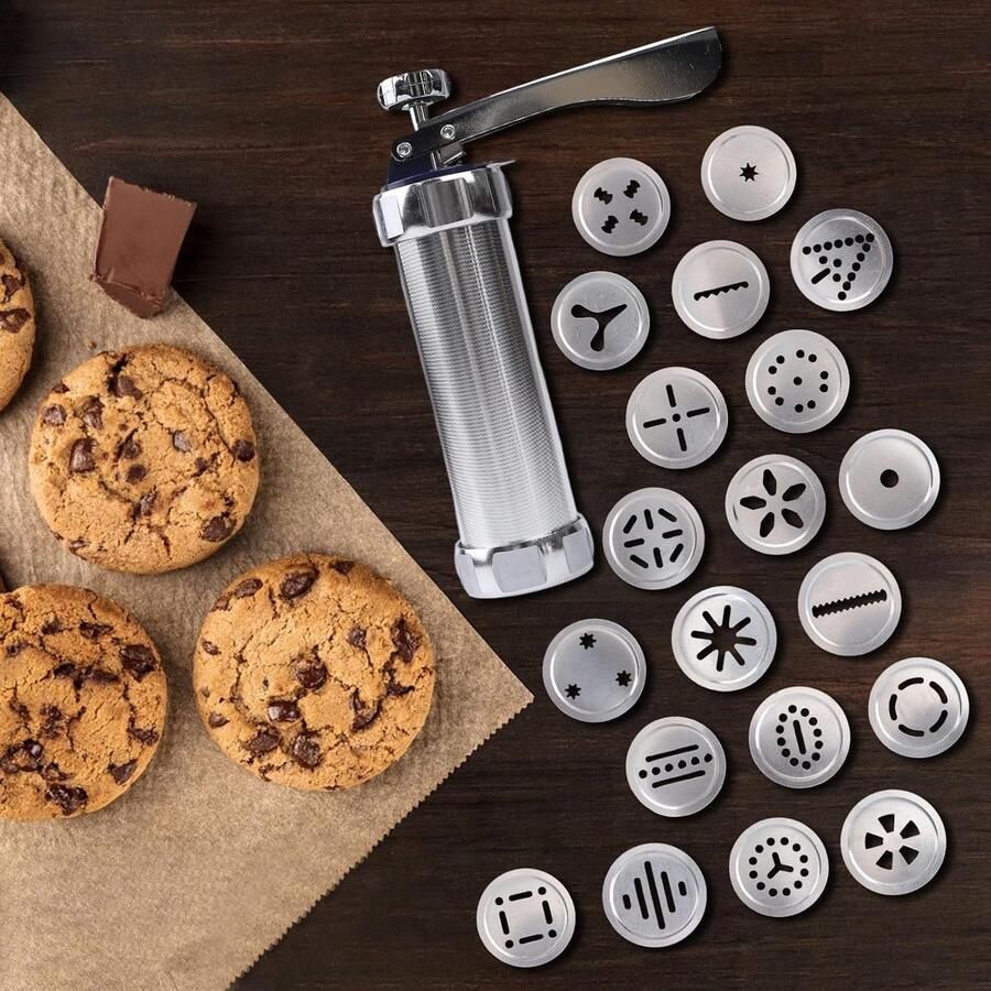 Koekjesmaker Machine Bakgereedschap Set Zelf Koekjes Maken 20 Verwisselbare Schijven 22 x 20 x 5 cm