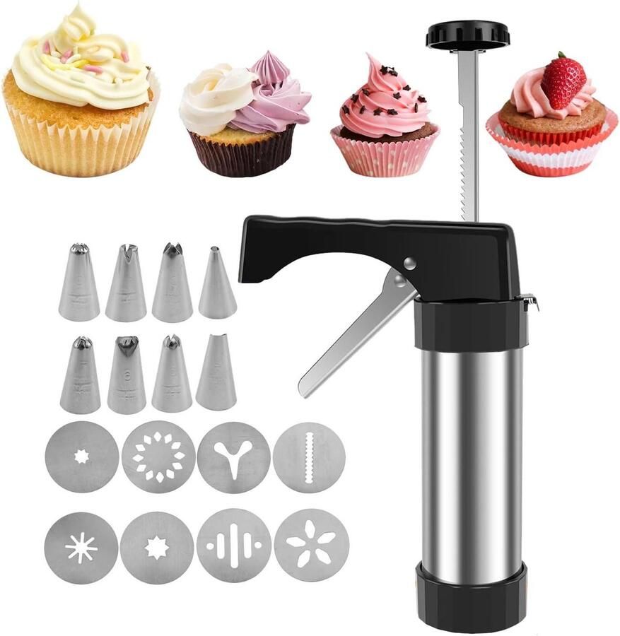 Koekjesmaker Pers Deegspuit Koekjes Zelf Koekjes Maken 8 Vormspuitmonden 4x14x4 cm Multicolor