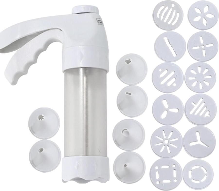 Koekjesmaker Set Bak Gereedschap Thuis Bakken Luchtafvoer Ontwerp 22 x 14 cm Wit