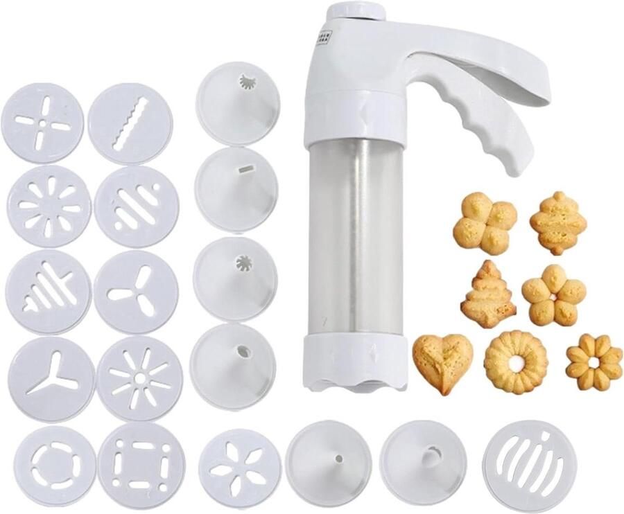 Koekjespers Set Koekjesmaker Machine Zelfgebakken Lekkernijen Maken Leuke Fantasierijke Ontwerpen 28.5 x 21.89 x 6.71 cm