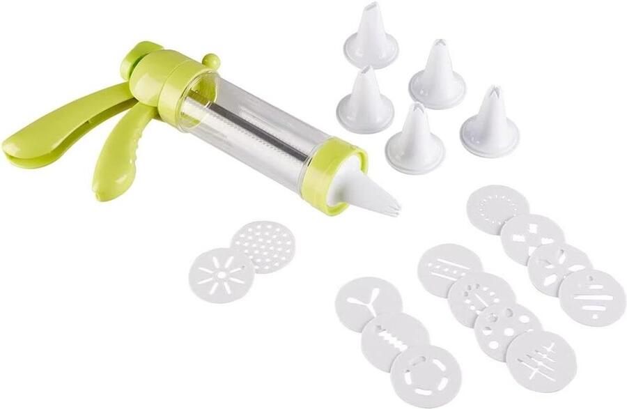 Koekjespers Deegspuit Koekjesmaker Zelf Koekjes Maken Inclusief Recepten 25 x 16 x 6 cm Groen