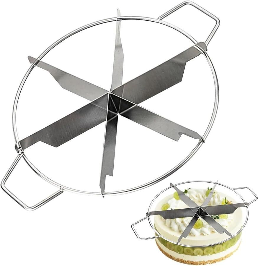 Koekjessnijder Taartverdeler Pizzasnijder Nauwkeurig Portioneren Roestvrij Staal 31x26.5x7cm Zilver