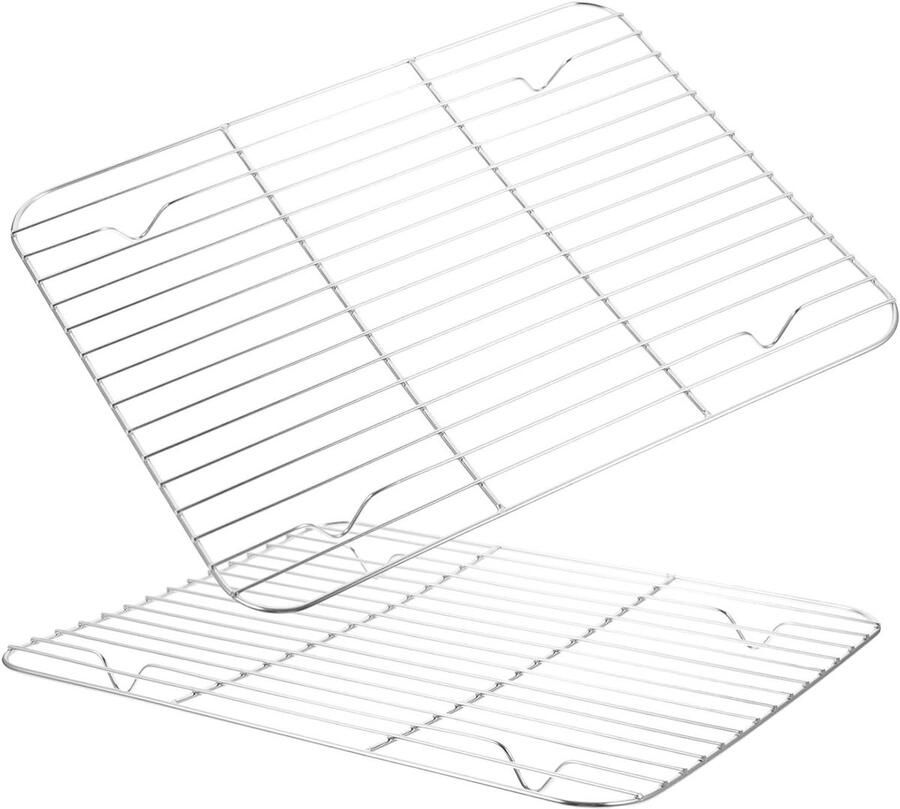 Koelrek 2 Stuks Bakrek Ovenrek Bakken en Grillen Roestvrij Staal 295 x 23 x 15 cm