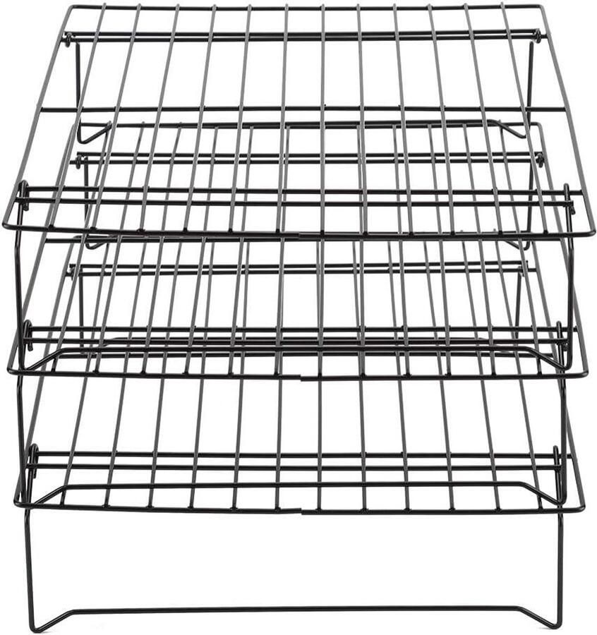 Koelrek Bak Bakrooster Oven Koelen van Gebak Verbeterde Luchtcirculatie 36 x 26 cm Zilver