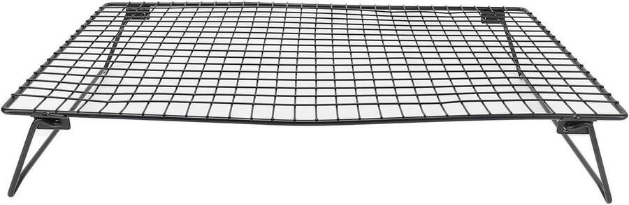 Koelrek Bakaccessoire Bakken en Grillen Inklapbaar Koolstofstaal 43 x 30 cm Zwart