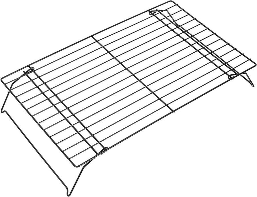 Koelrek Bakken Bakrek Oven Taarten Koelen Opvouwbaar Ontwerp 40 x 25 cm Zwart