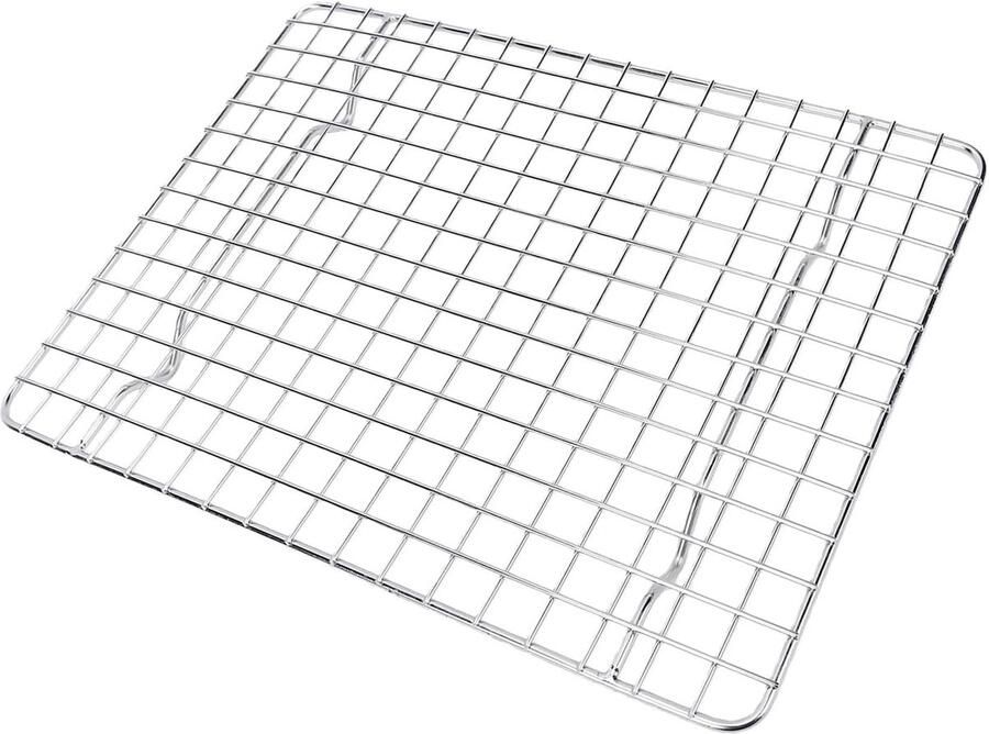 Bakrek Roestvrij Staal Koelrek Oven Gelijkmatig Bakken Optimaal Luchtcirculatie 25 x 19.5 cm Zilver
