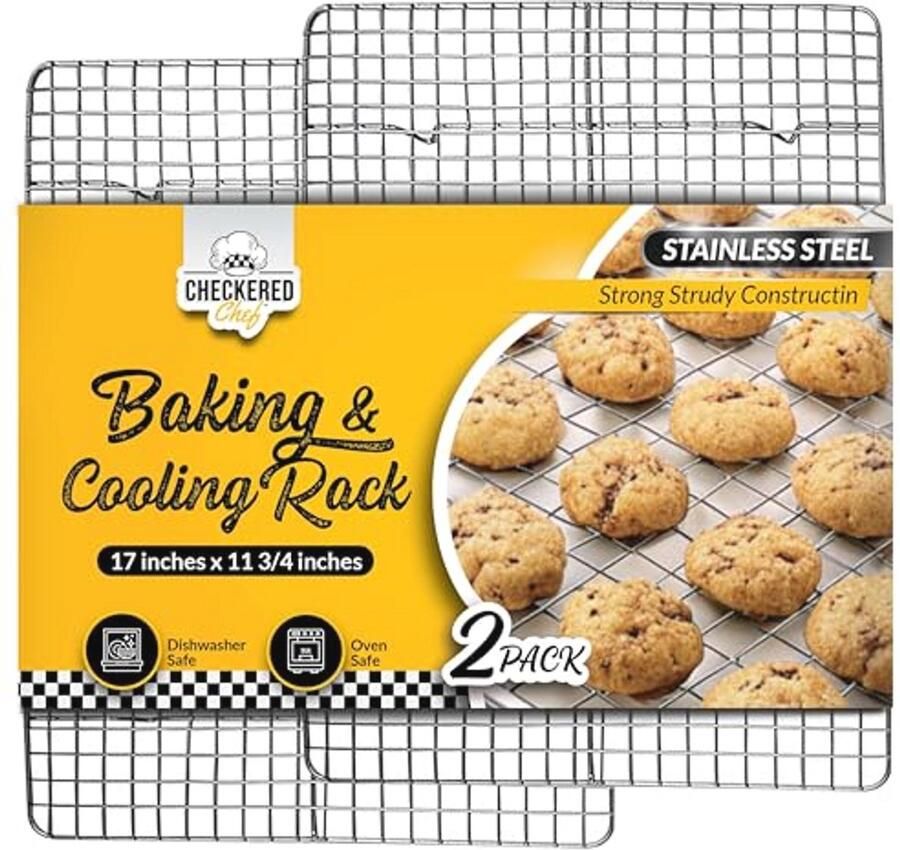 Koelrek Bakken Rack Twin Set Roestvrij Stalen Oven en Vaatwasser Veilig Draad Rek Past Half Vel Koekjespan