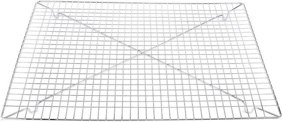 Koelrek Bakrek Grill Bakken Grillen Antiaanbaklaag 46 x 33 cm Zilver