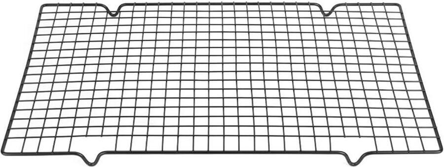 Koelrek Bakrooster Grill Voedsel Koelen Antiaanbaklaag Stevig 40.5x25.5x2 cm Zwart
