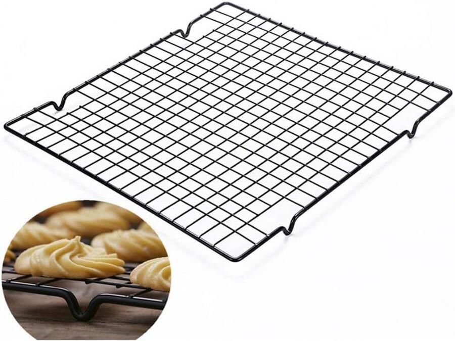 Koelrek Keuken Bakrek Oven Gebak Koelen Gemakkelijk Reinigen 25 x 27 cm Zwart