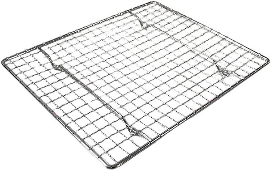 Koelrek Met Voeten Bakrek Roestvrij Staal Bakken En Roosteren Oven Veilig Ontwerp 25x20cm Zilver