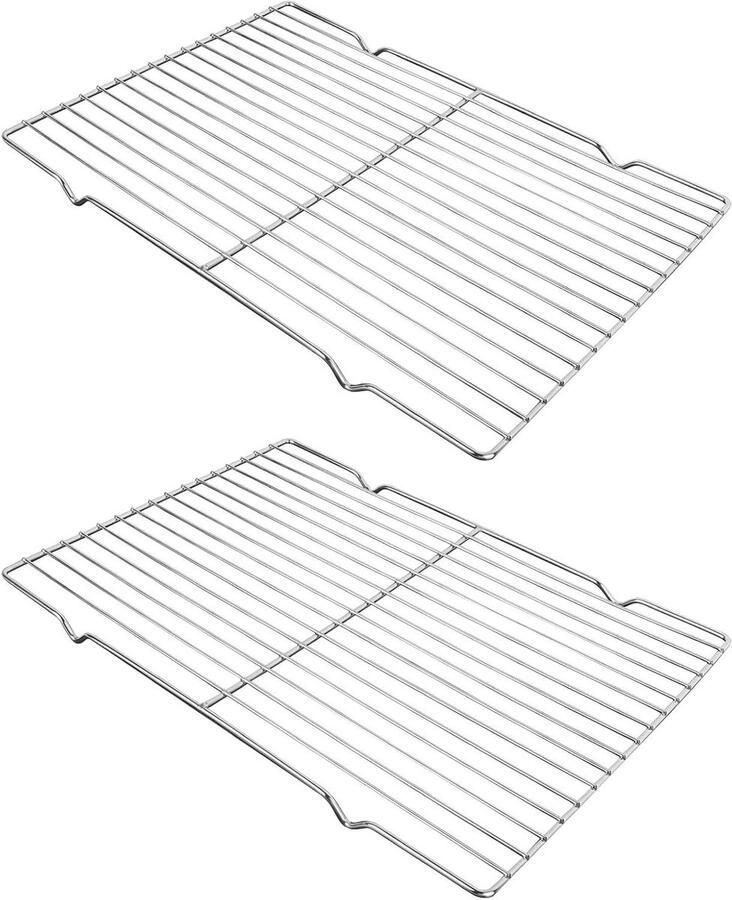 Koelrek Metaal Bakrek Oven Bakken en Grillen Roestvrij Staal 38 x 28 cm Zilver