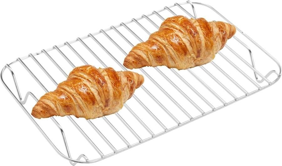 Koelrek Roestvrij Staal Bakrek Grillrek Bakken en Grillen Roestbestendig Ontwerp 17.8x12x2 cm Zilver