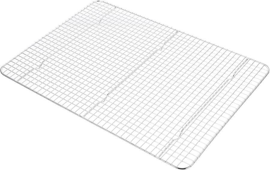 Koelrek RVS Bakrek Afdruiprek Bakken en Grillen Gaasontwerp Luchtcirculatie 30 x 42 cm Zilver
