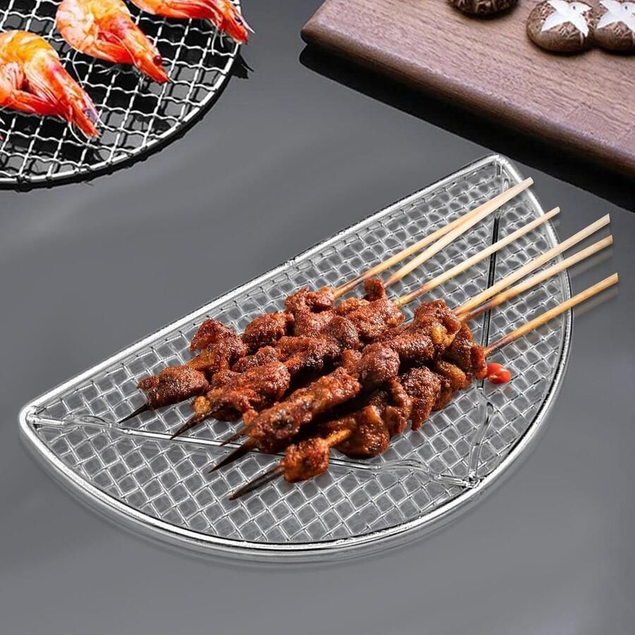 Koelrek RVS Bakrek Grillhouder Bakken en Grillen Vaatwasserbestendig 22 x 12 cm Zilver