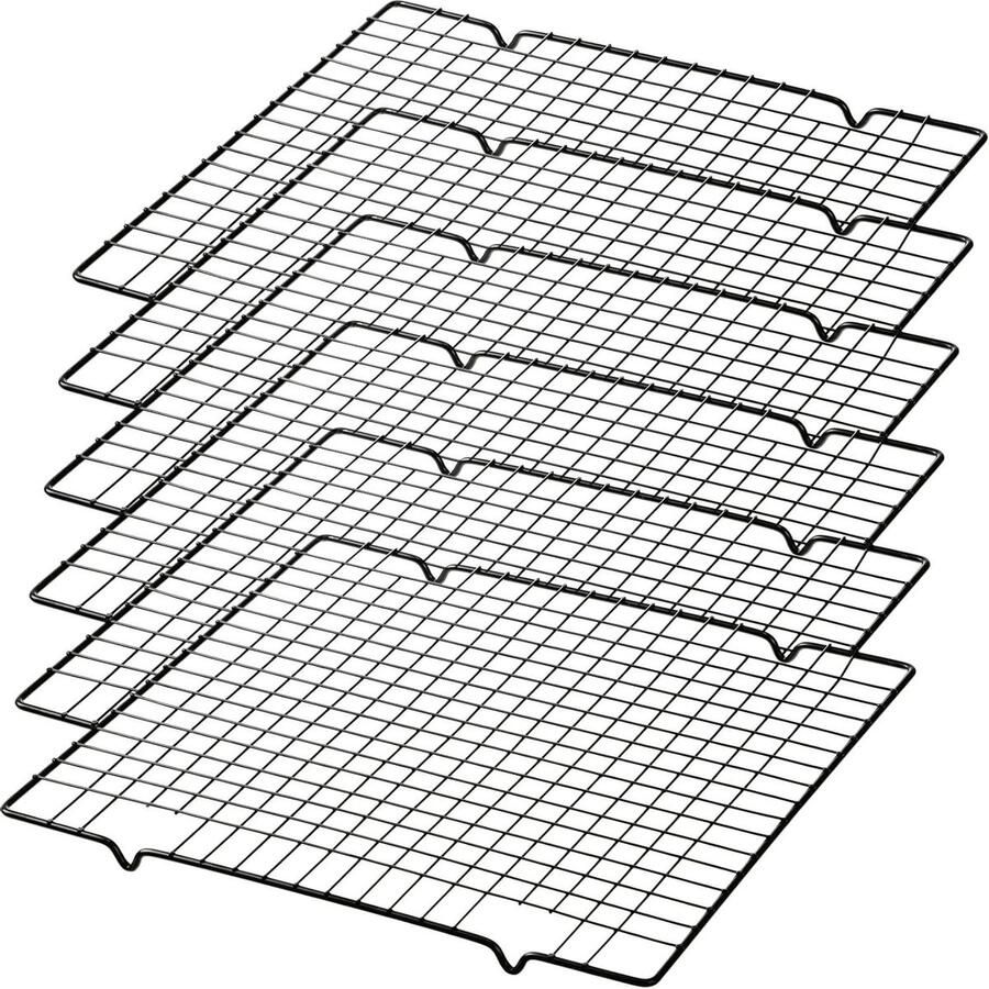 Koelrekken voor Bakken Bakroosters Oven Koken en Braden Anti-aanbaklaag 253 x 275 cm Zwart