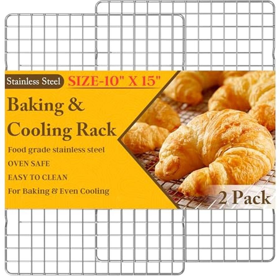 Koelrekken voor Koken en Bakken Set van 2 Roestvrij Stalen Draadrekken voor Oven en Vaatwasmachine