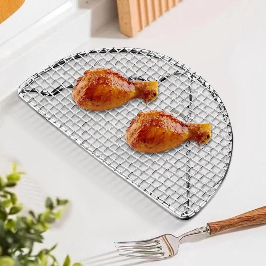 Koelrooster Bakken Afkoelrek Oven Gelijkmatig Koelen Roestvrij Staal 20 x 10 cm Zilver