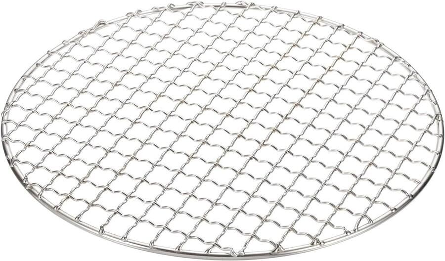 Koelroosters van roestvrij staal rond BBQ-rooster van 20 cm grillrooster veilig voor oven en vaatwasser voor grillen braden zilver
