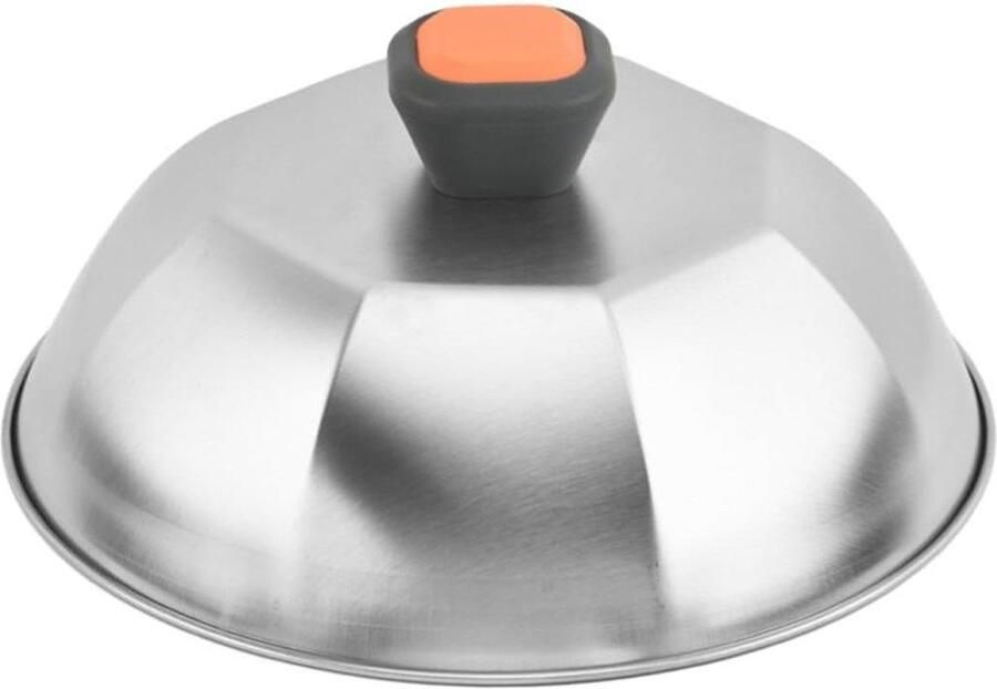 Koepeldeksel Wok Grill Deksel Koken Stomen Roestvrij Staal 23 cm Zilver
