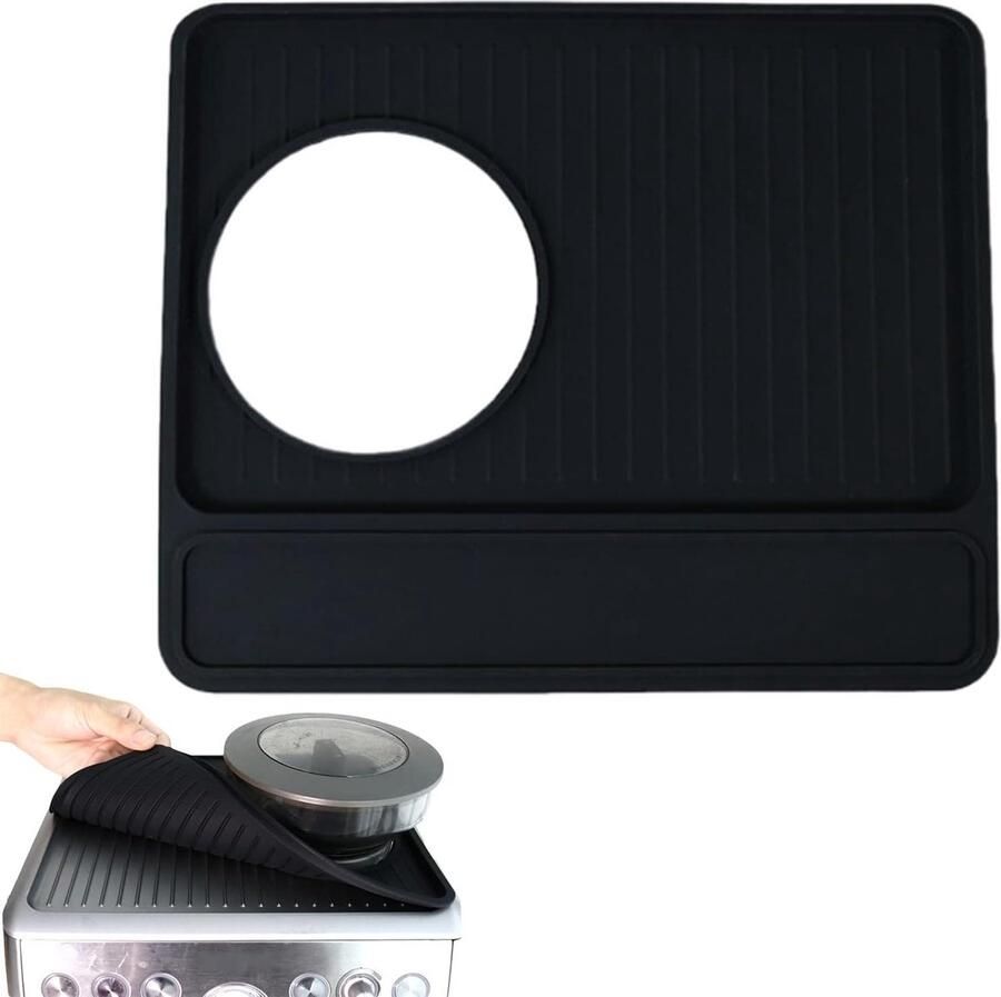 Koffie aanstampen Mat Siliconen Pad Espresso Bereiden Stof & Waterdicht 28x23.5cm Zwart
