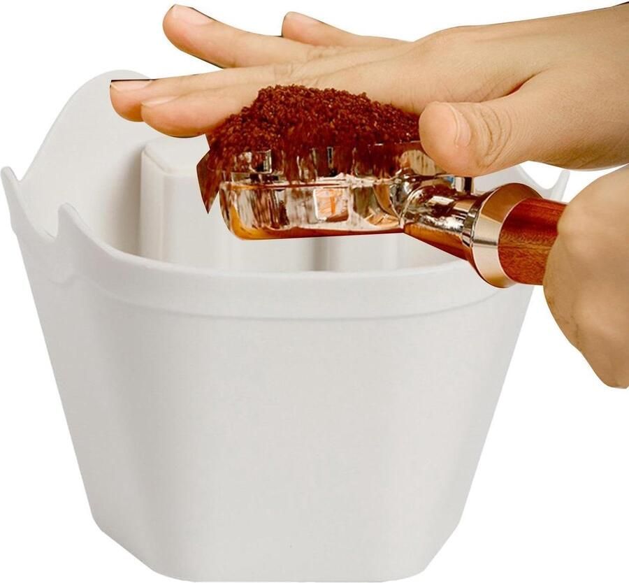 Koffie Afvalbak Espresso Container Barista Werkplek Antislip Bodem 13 x 13 x 10.5 cm Wit